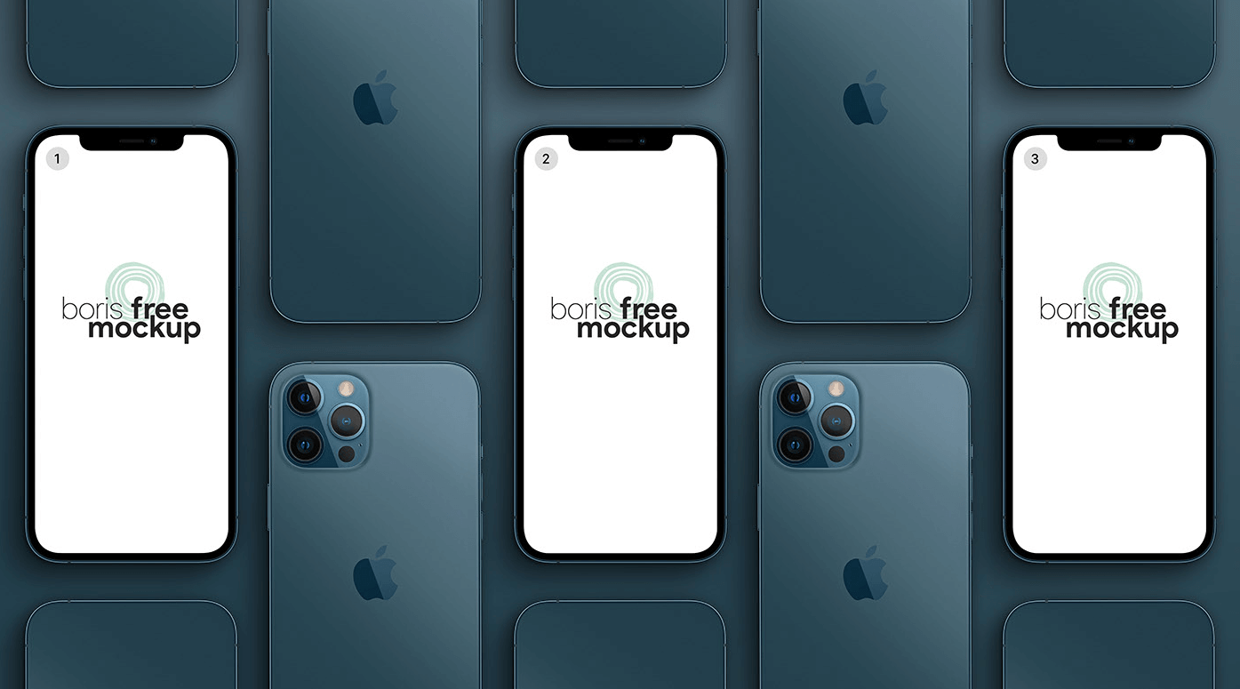 Pacific Blue iPhone 12 Pro Max Mockup