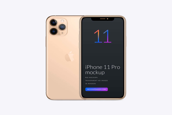 Gold iPhone 11 Pro Mockup