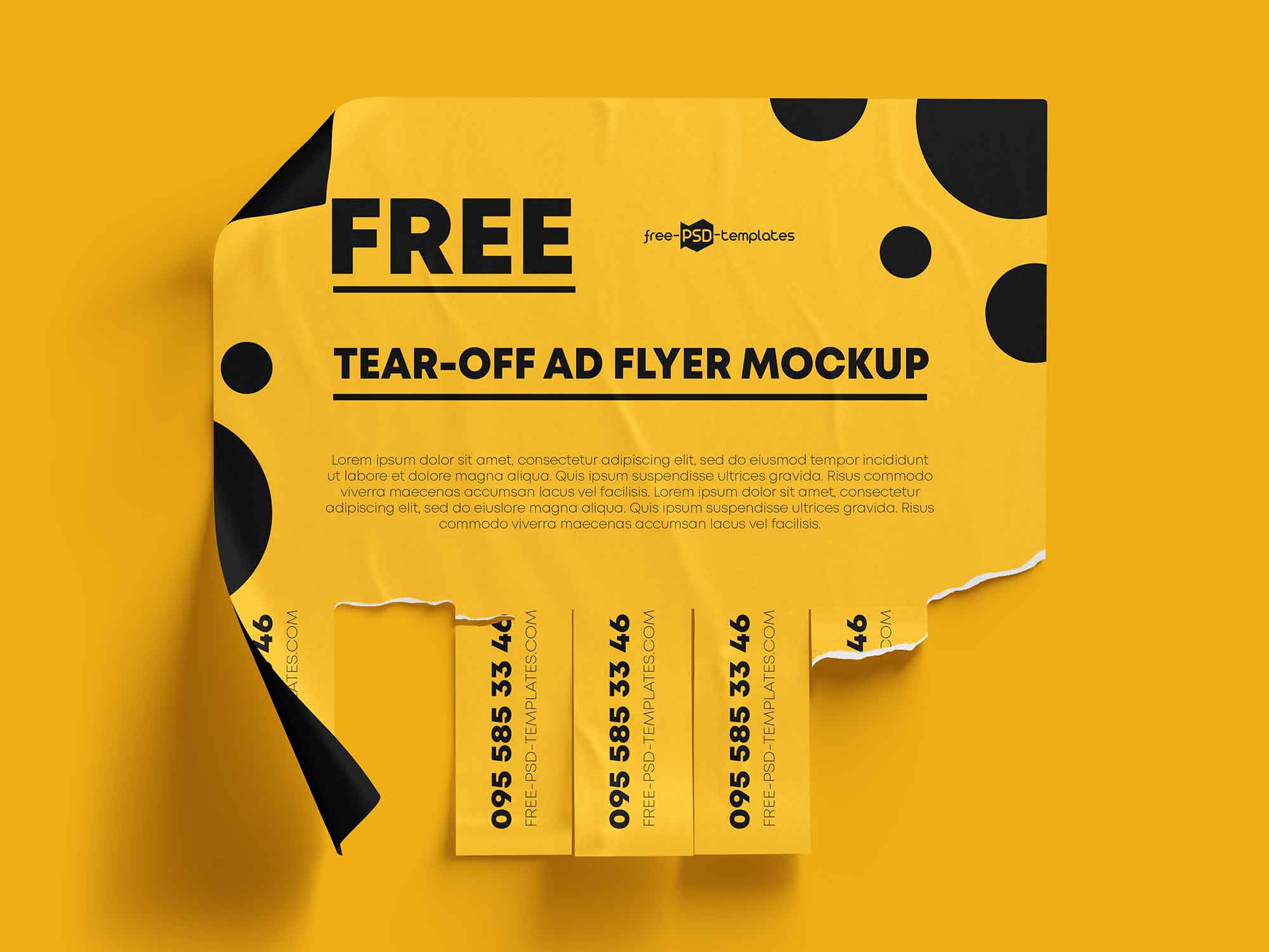 Yellow Tear-off Ad Mockup