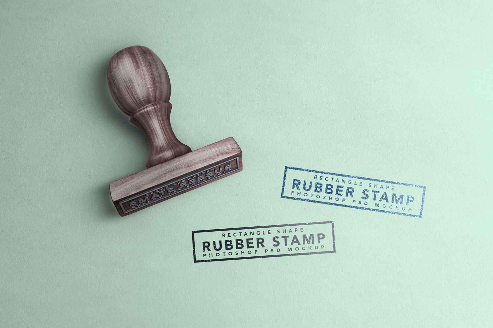 Rectangle Rubber Stamp Mockup