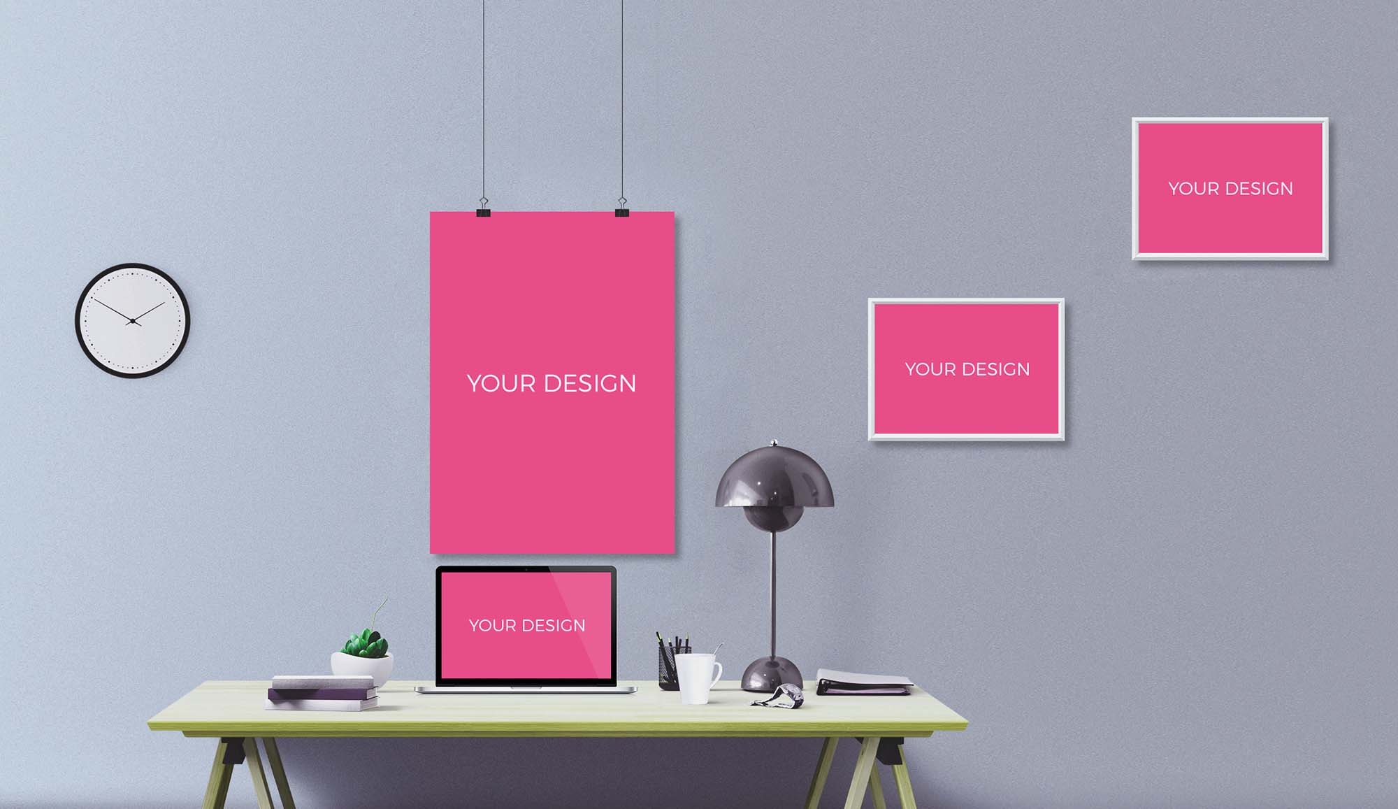Posters with Laptop Mockup
