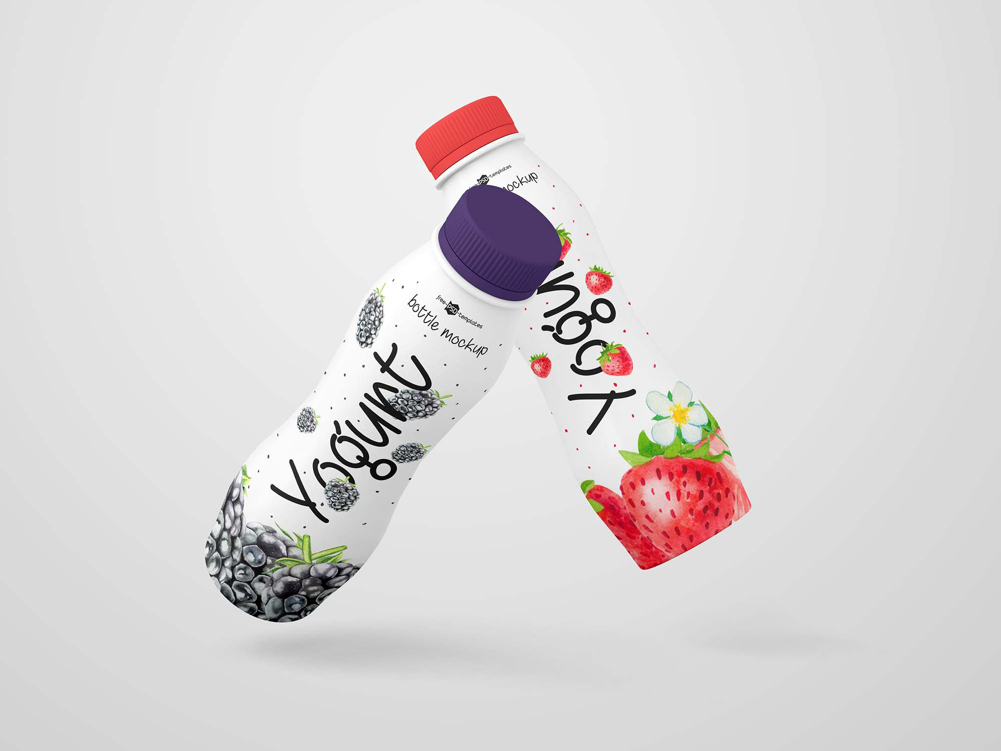 Download 3 Yogurt Bottle PSD Mockups (Free) by Free PSD Templates