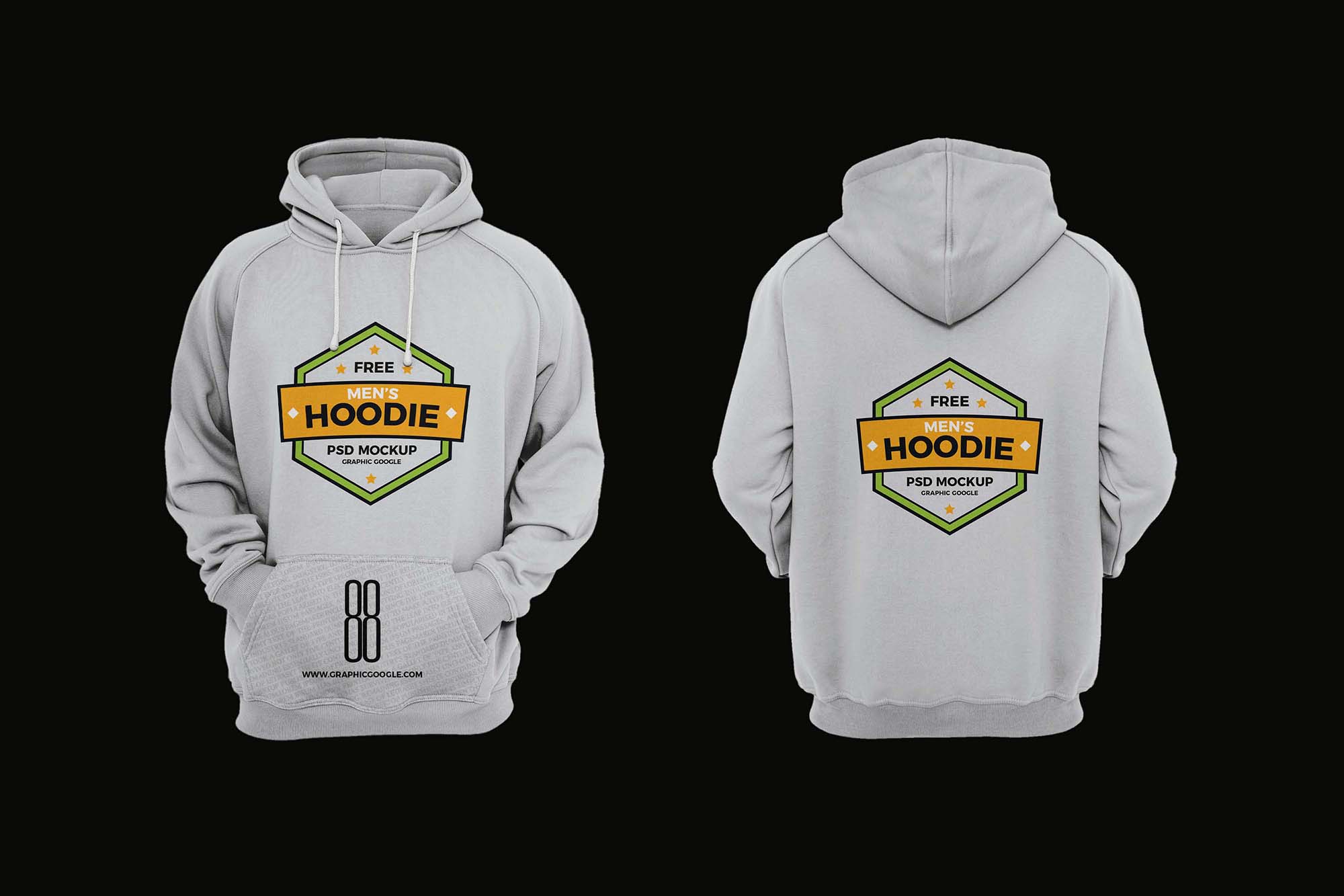 Download Hoodie for Men PSD Mockup (Free) by Graphic Google