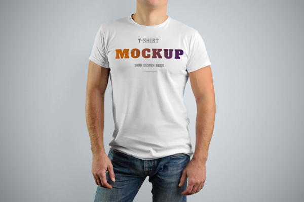 Realistic T-Shirt Mockup for Men