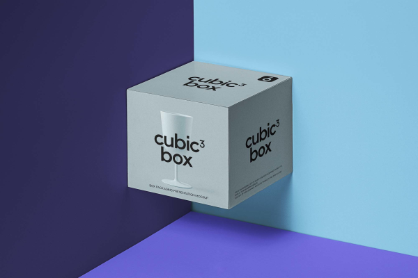 Cubic Box Packaging Mockup