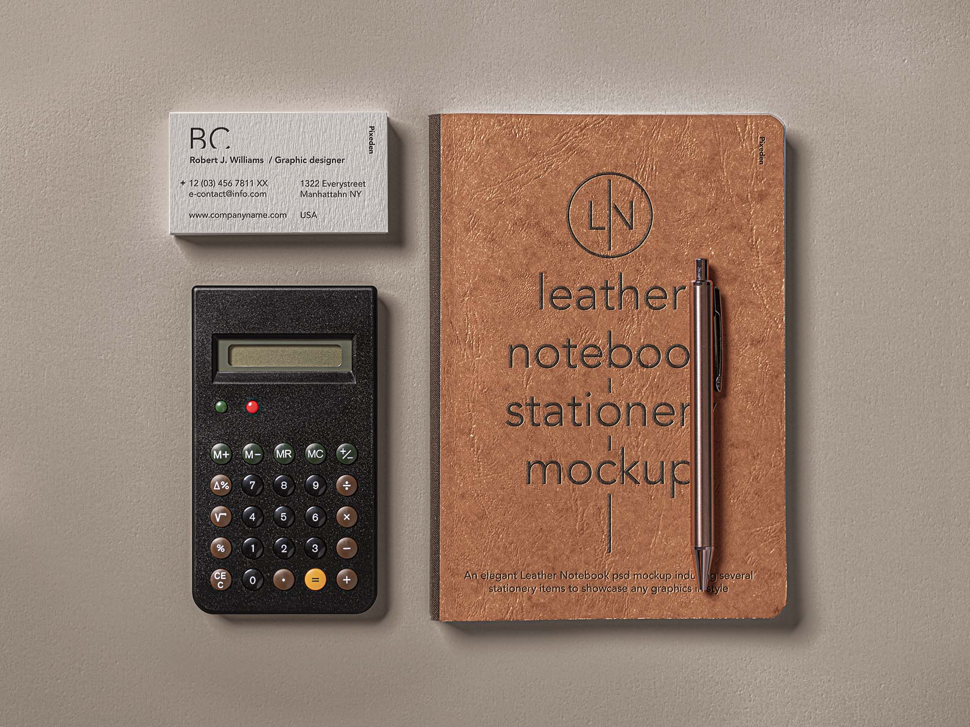 New Leather Cover Notebook Mockup