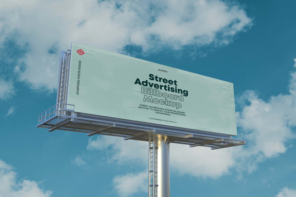Street Advertising Billboard Mockup
