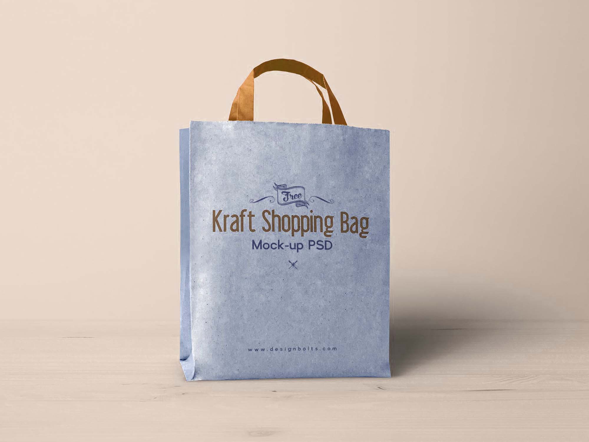 Download Kraft Paper Shopping Bag PSD Mockup (Free) by Design Bolts