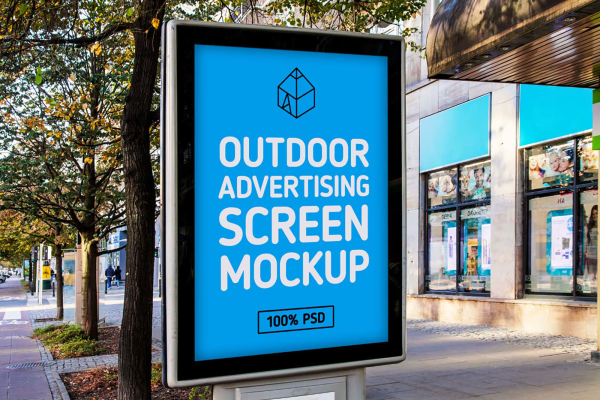 Stylish Outdoor Advertising Screen Mockup