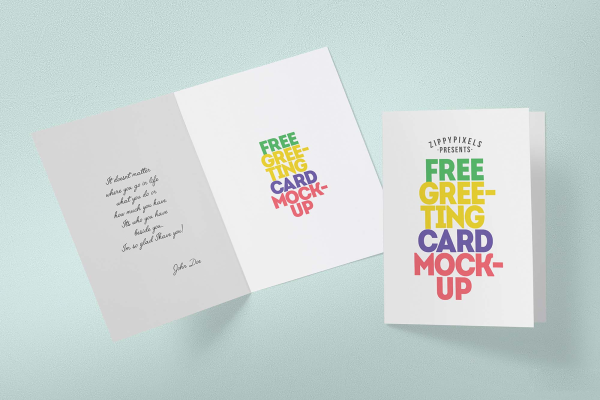 New Modifiable Greeting Card Mockup