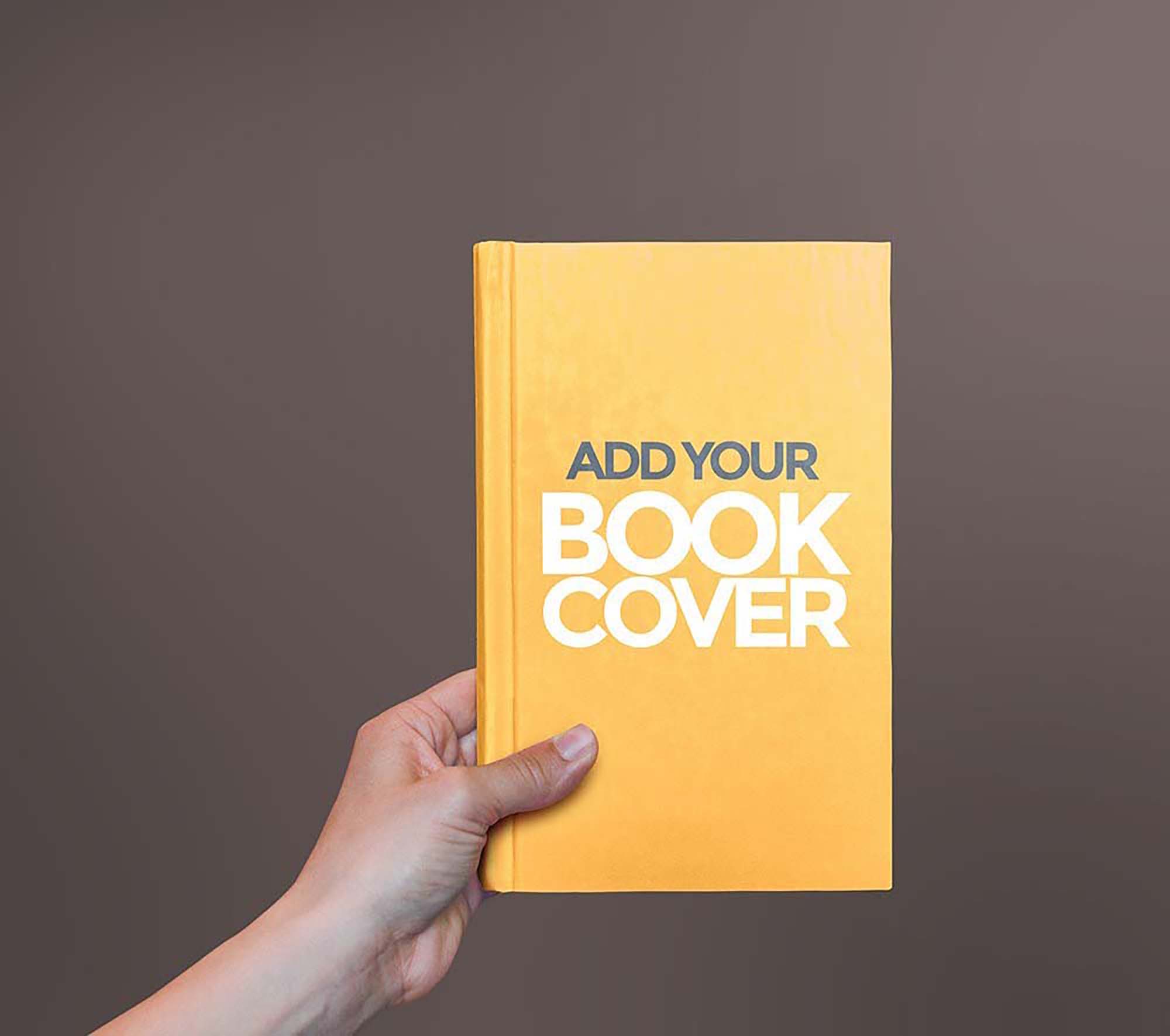 Simple Hardcover Book In Hand Mockup