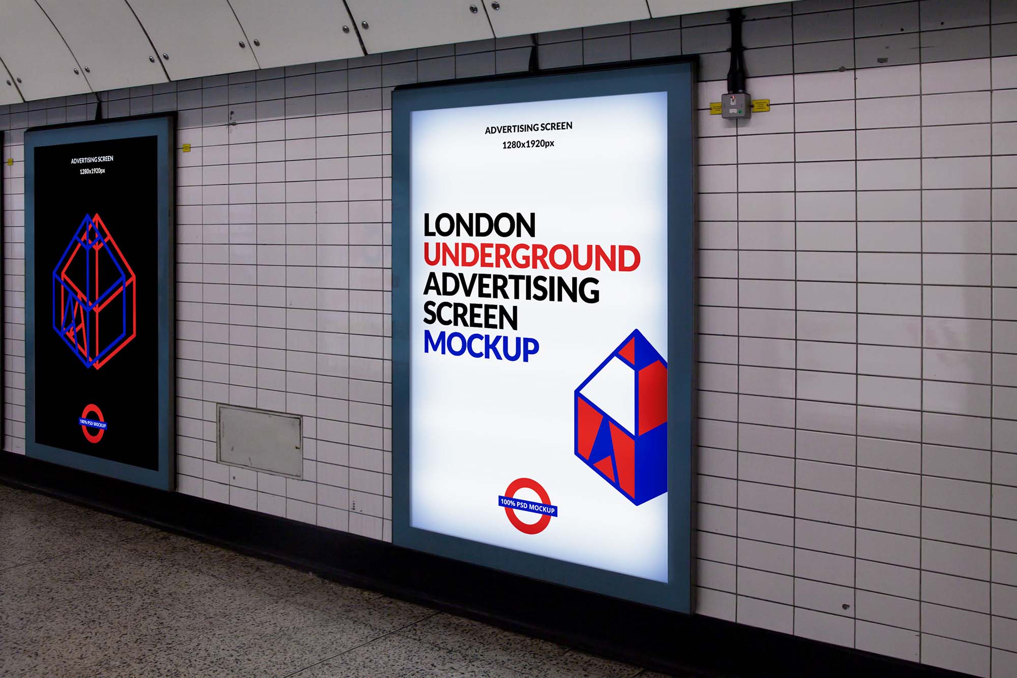 Underground Advertising Screen Mockup