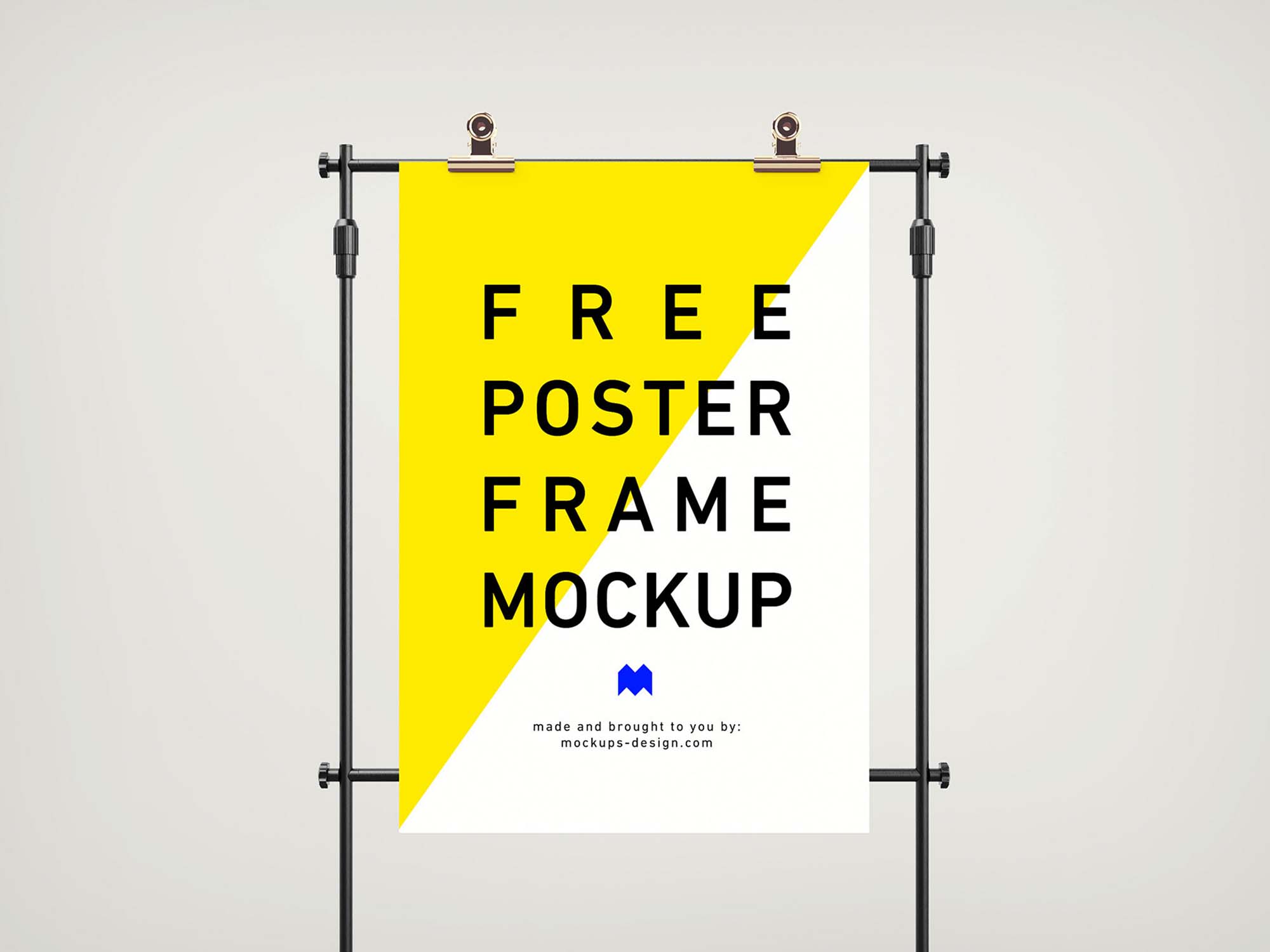 Download Standing Frame Poster PSD Mockup (Free) by Mockup Designs