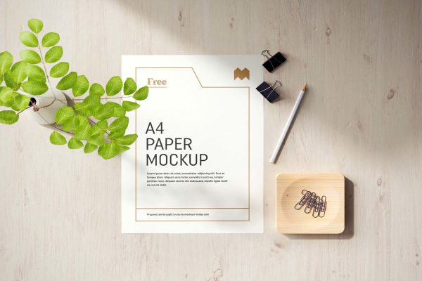 Four A4 Paper Mockups