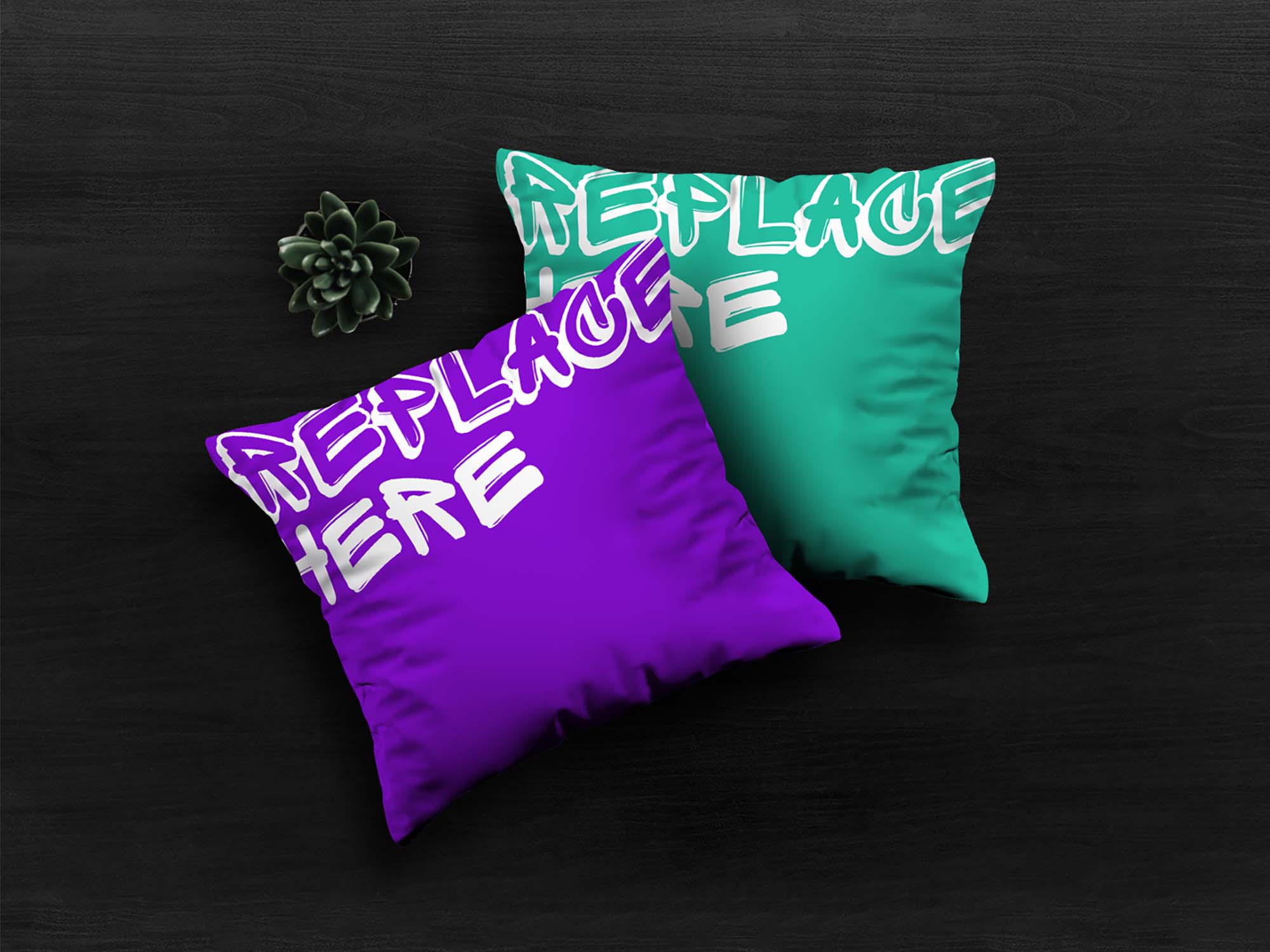 Two Square Pillows Mockup