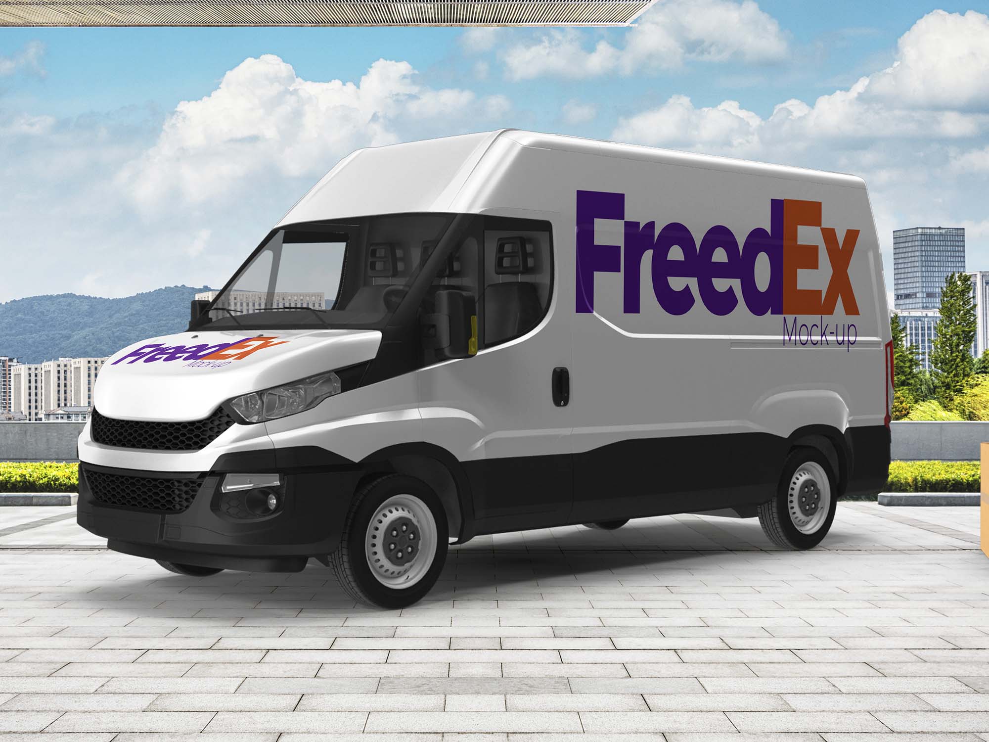 New Van Cargo Mockup