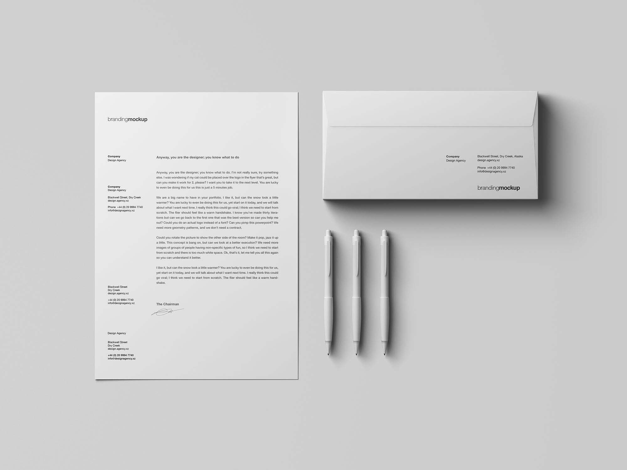 Letterhead & Envelope Branding Mockup