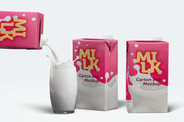 Milk Carton Box Mockup