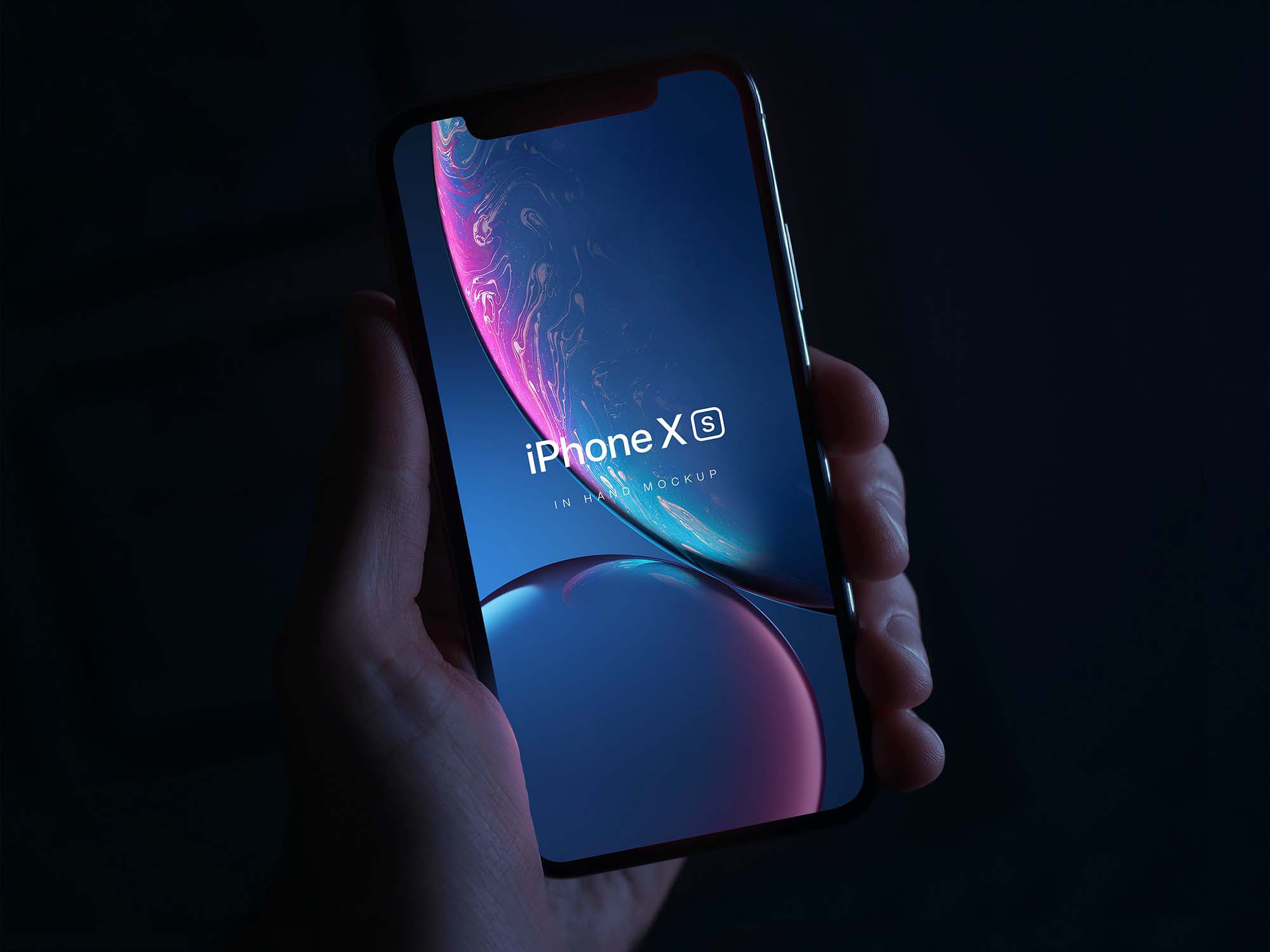 iPhone XS in Hand Mockup