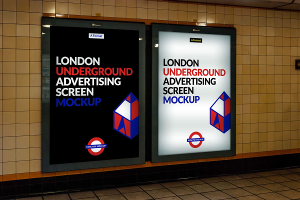 London Underground Ad Screen Mockup