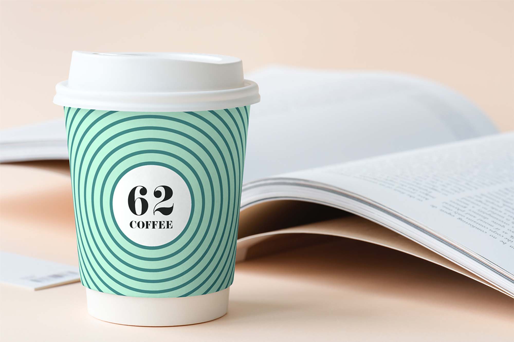 Paper Cup on Desk Mockup