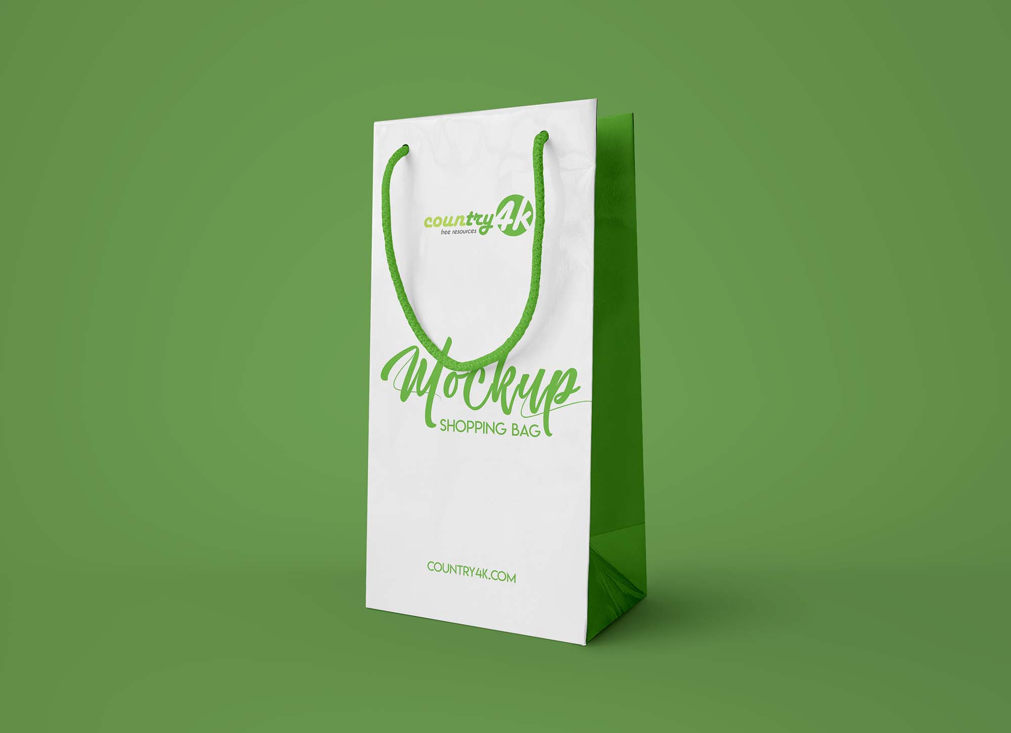 Download Vertical White Shopping Bag PSD Mockup (Free) by Country 4K