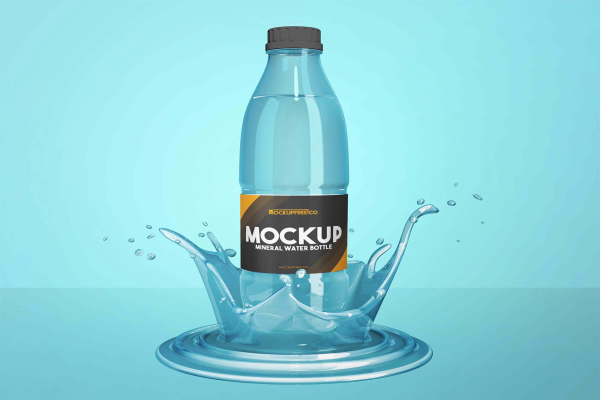Typical Mineral Water Glass Bottle Mockup