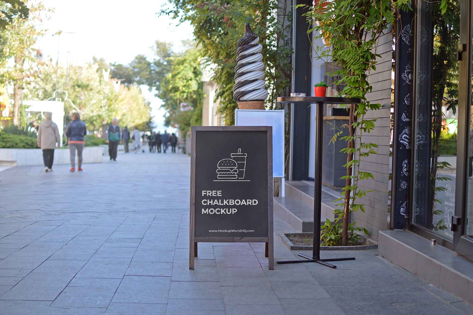 A-Frame Sign Chalkboard Mockup