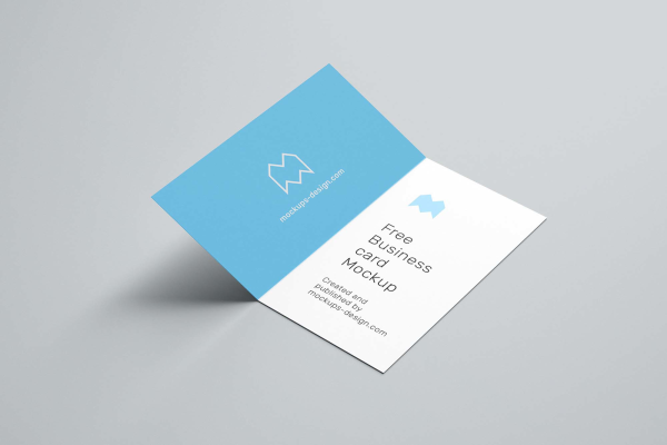 New Folded Business Card Mockup