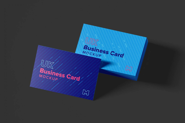 UK Business Cards Mockup