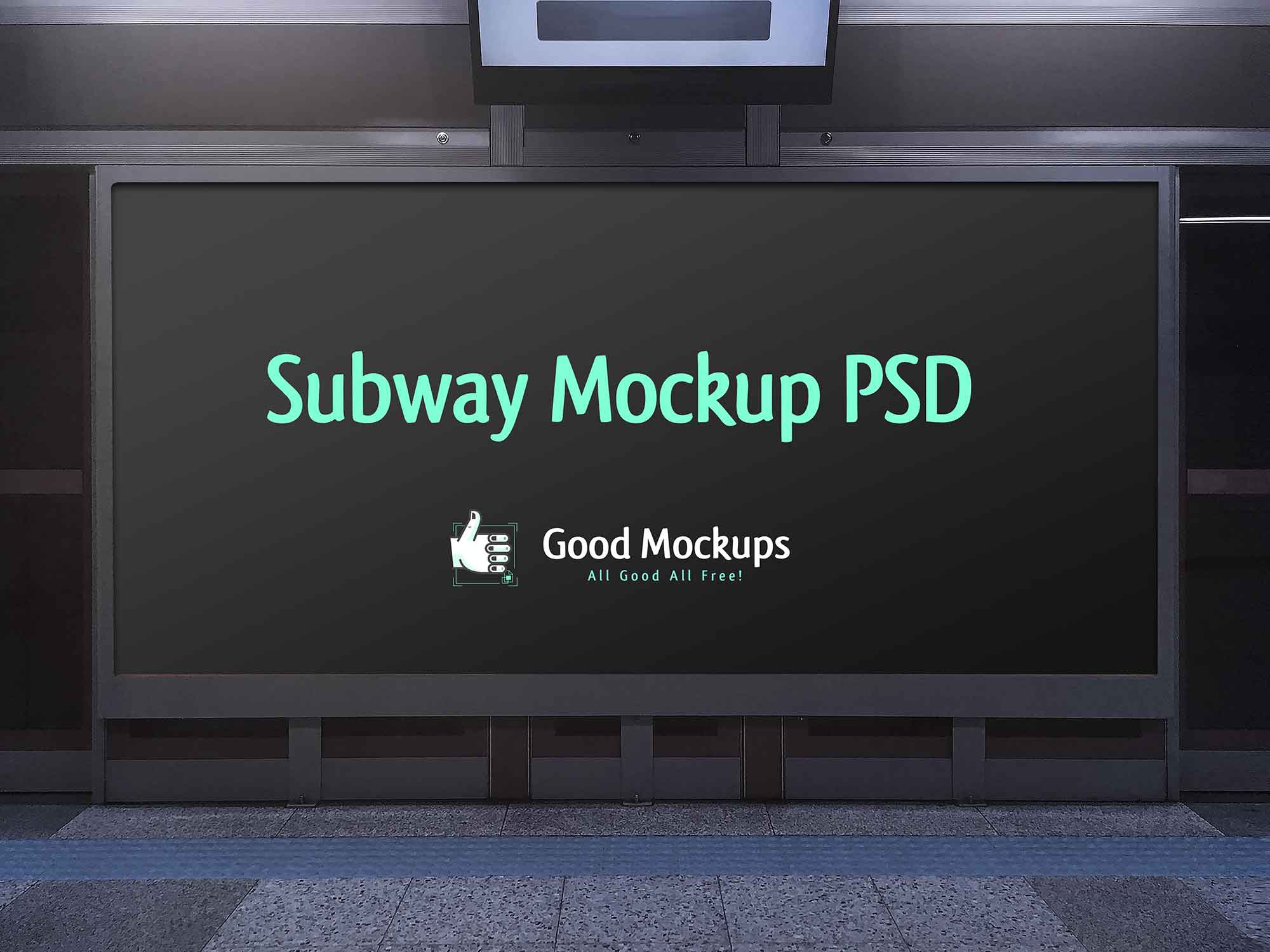 Advertising Subway Hoarding Mockup
