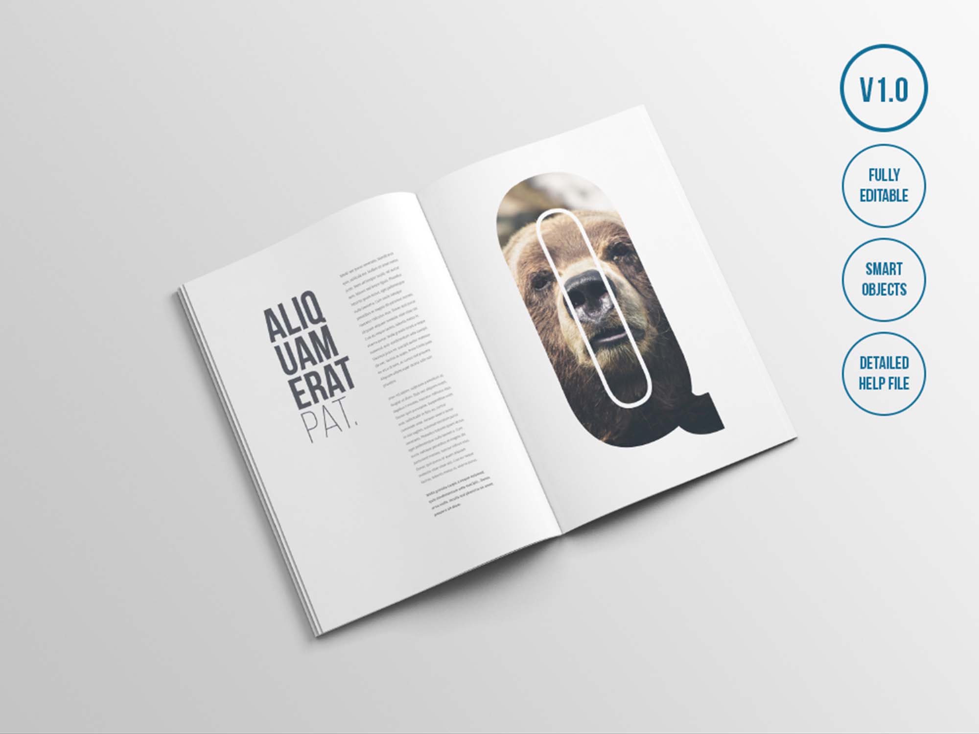 A4 Magazine PSD Mockup (Free) by Blugraphic