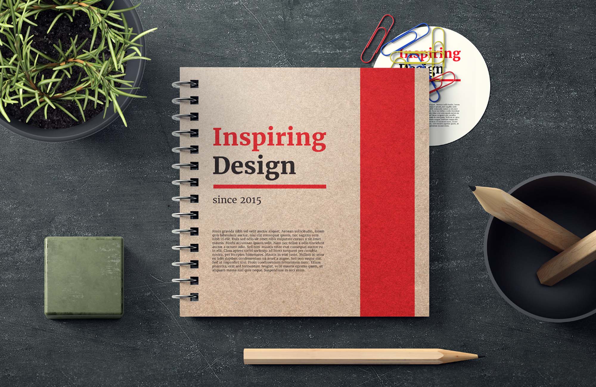 Download Notebook Mockup PSD Template (Free) by Yeven Popov