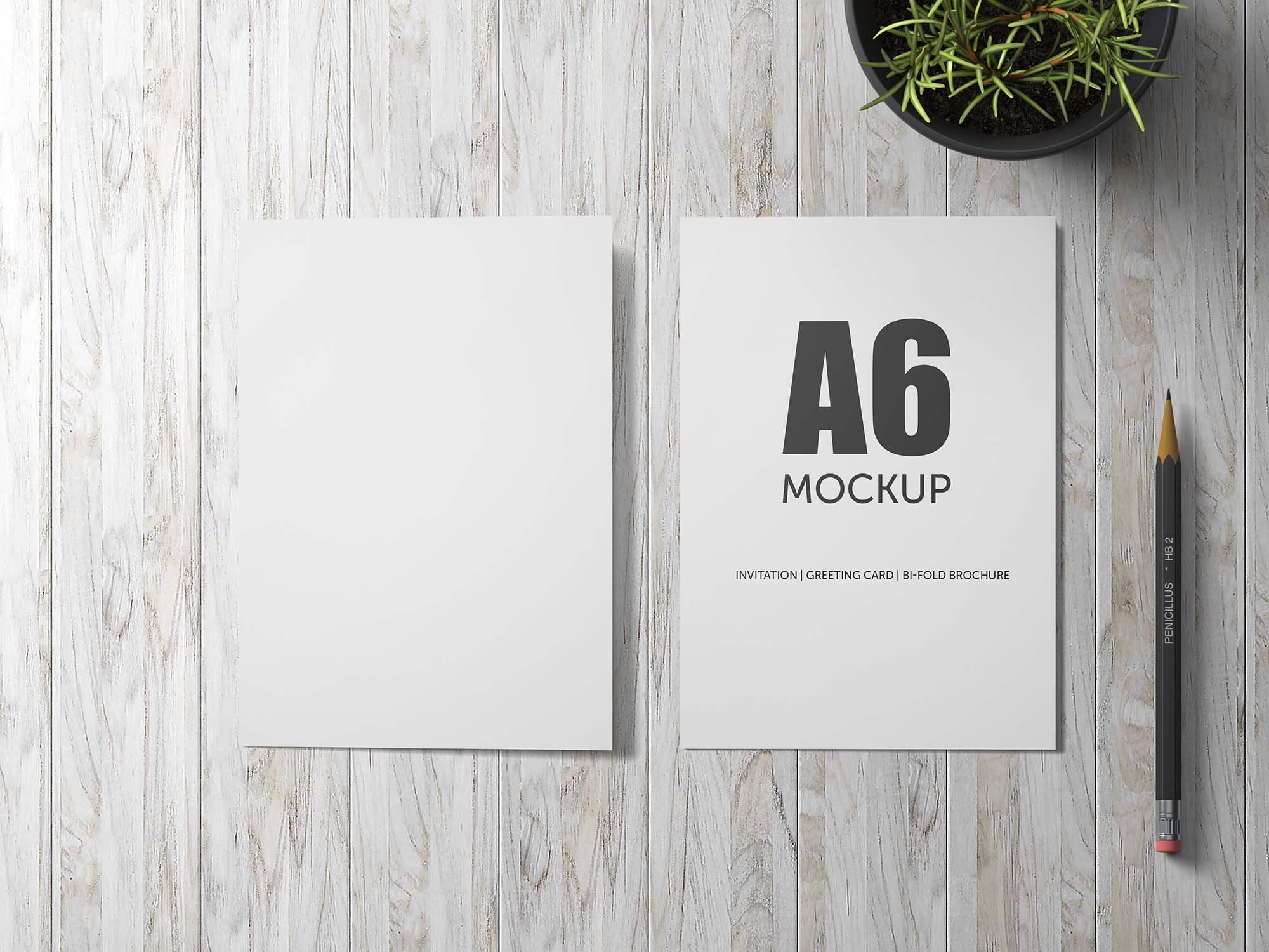 Download A6 Bifold Greeting Card / Invitation PSD Mockup (Free) by ...