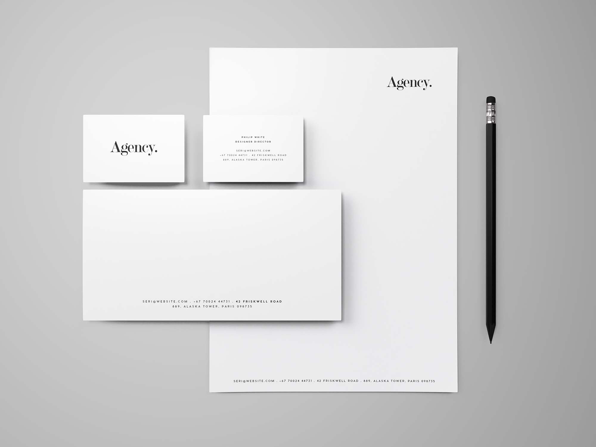 New Stationary with Shadow Mockup