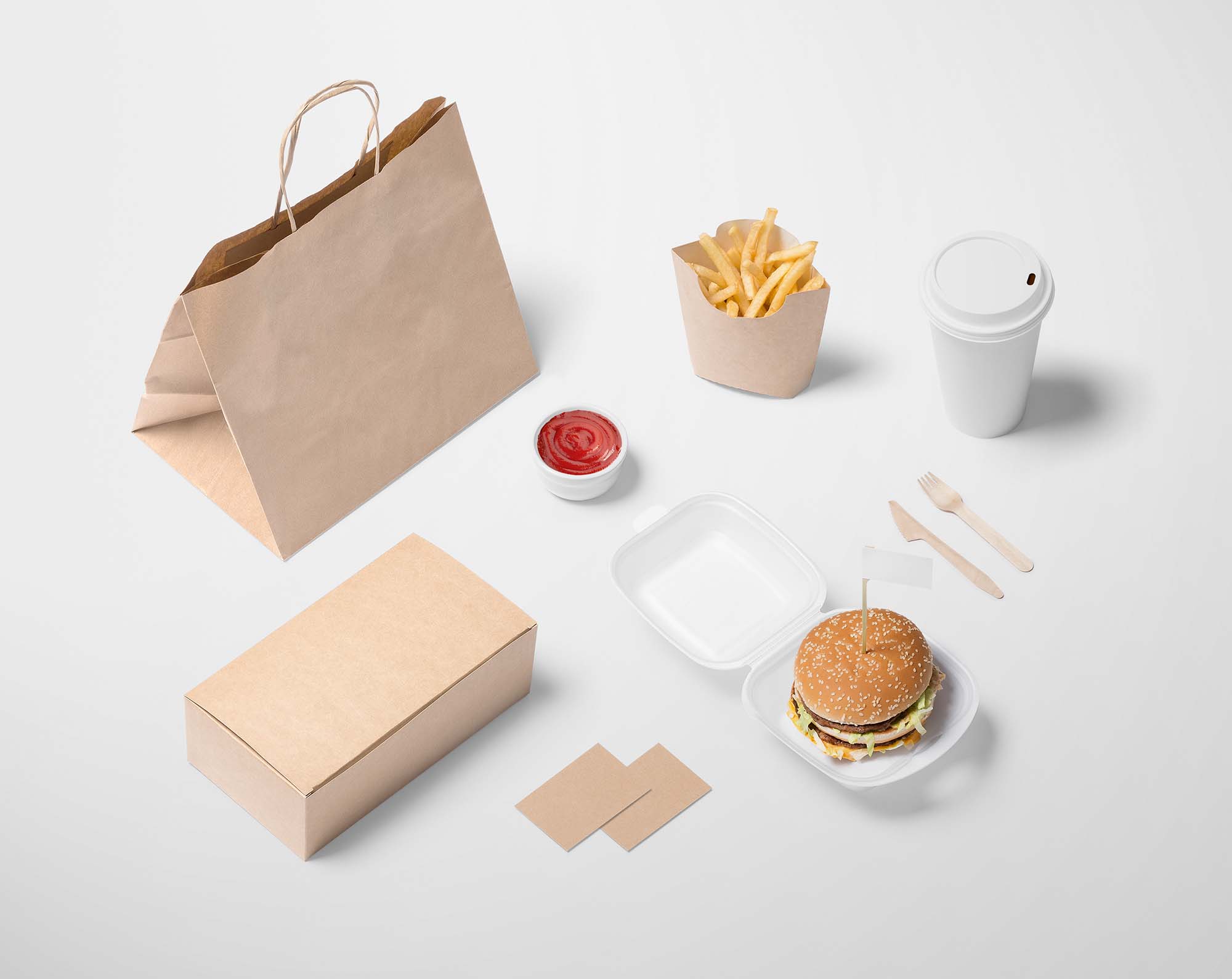 Download Burger Store Branding PSD Mockup (Free) by Mockup Cloud