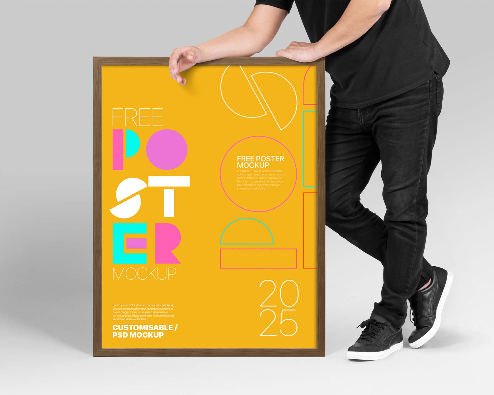 Man Holding Poster Mockup