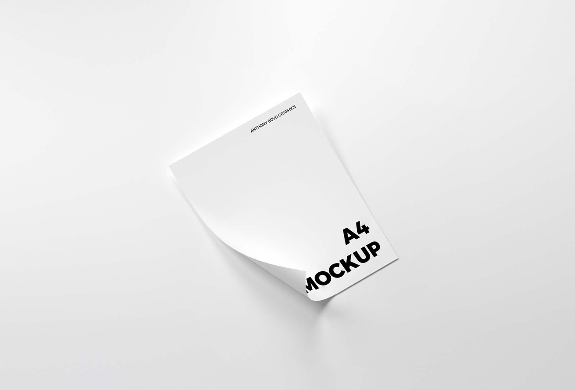 Folded A4 Paper Mockup