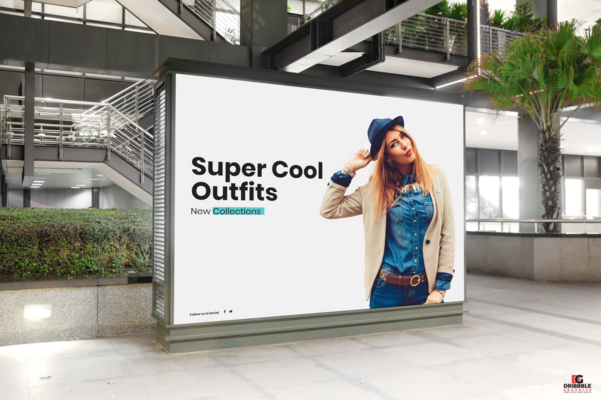 Indoor Billboard Digital Ad Mockup