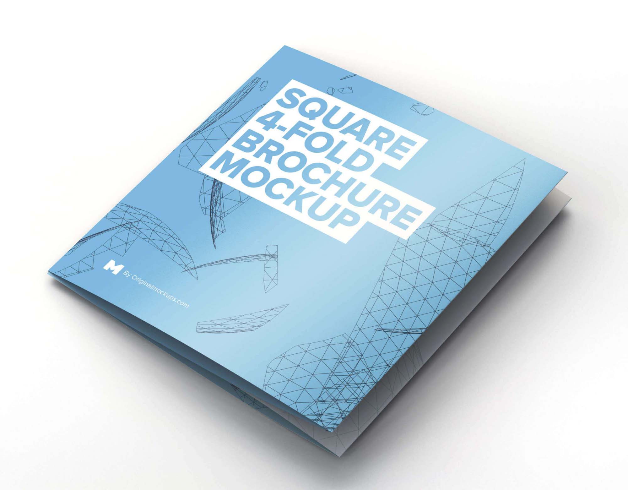 Typical Square 4 Fold Brochure Mockup