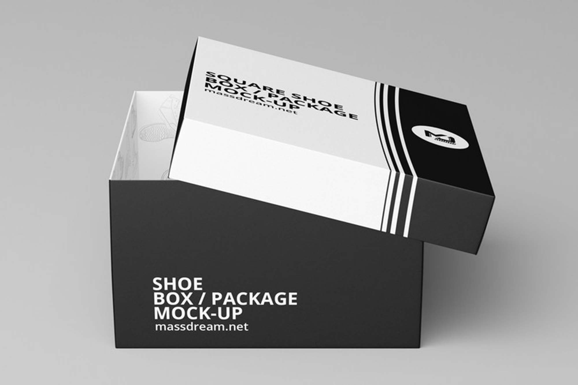Square Shoe Box Mockup
