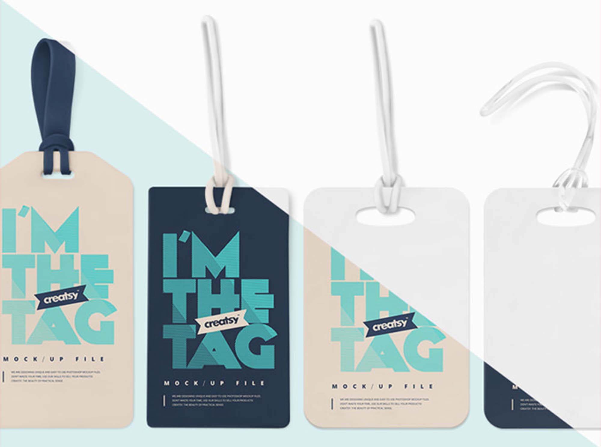 Download Luggage Tag PSD Mockups (Free) by Graphic Pear