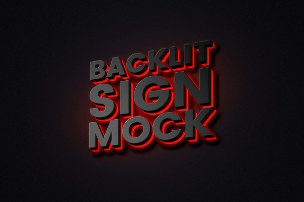 Fashion Backlit Sign Text Effect Mockup