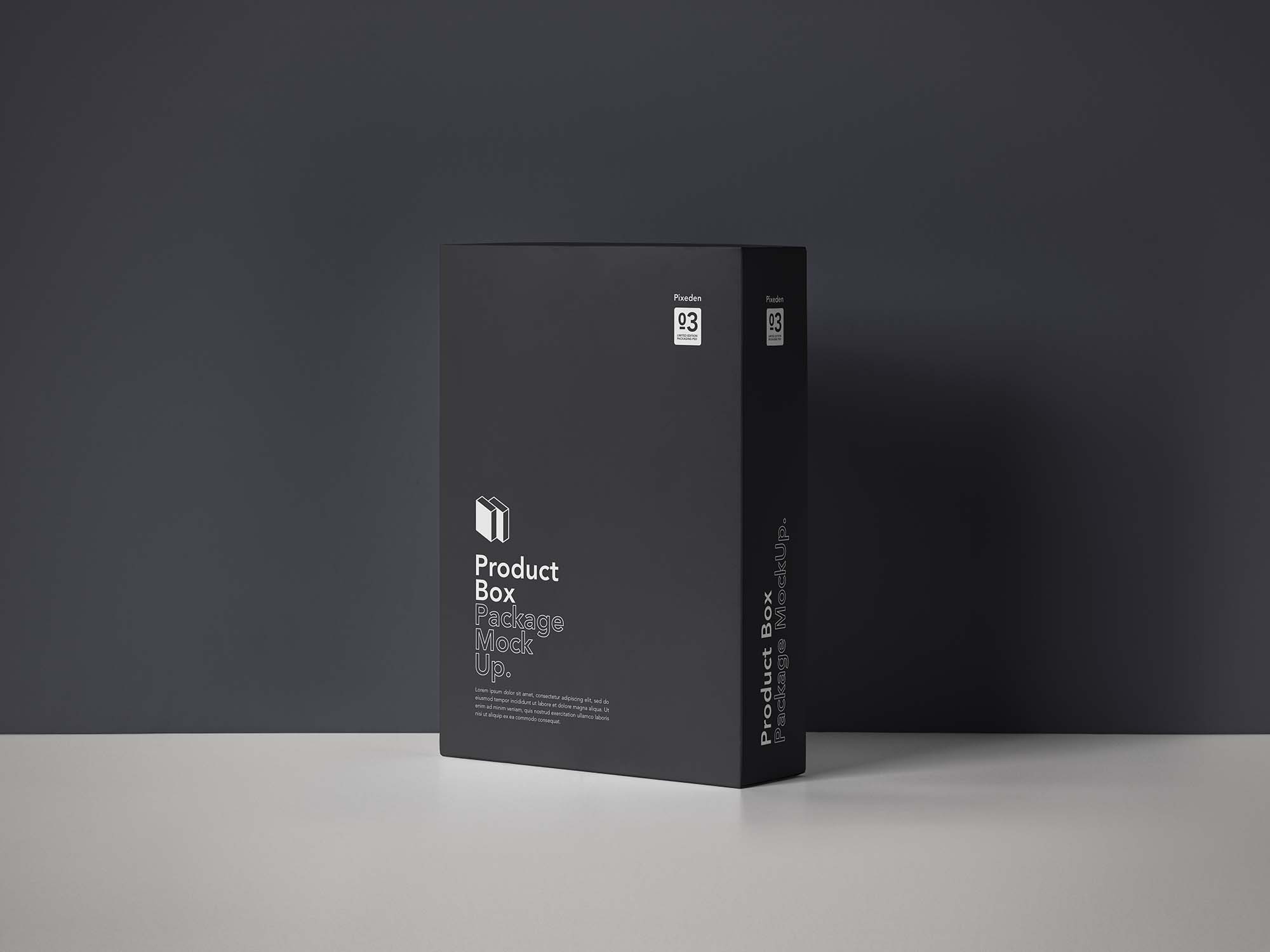 Product Black Box Package Mockup