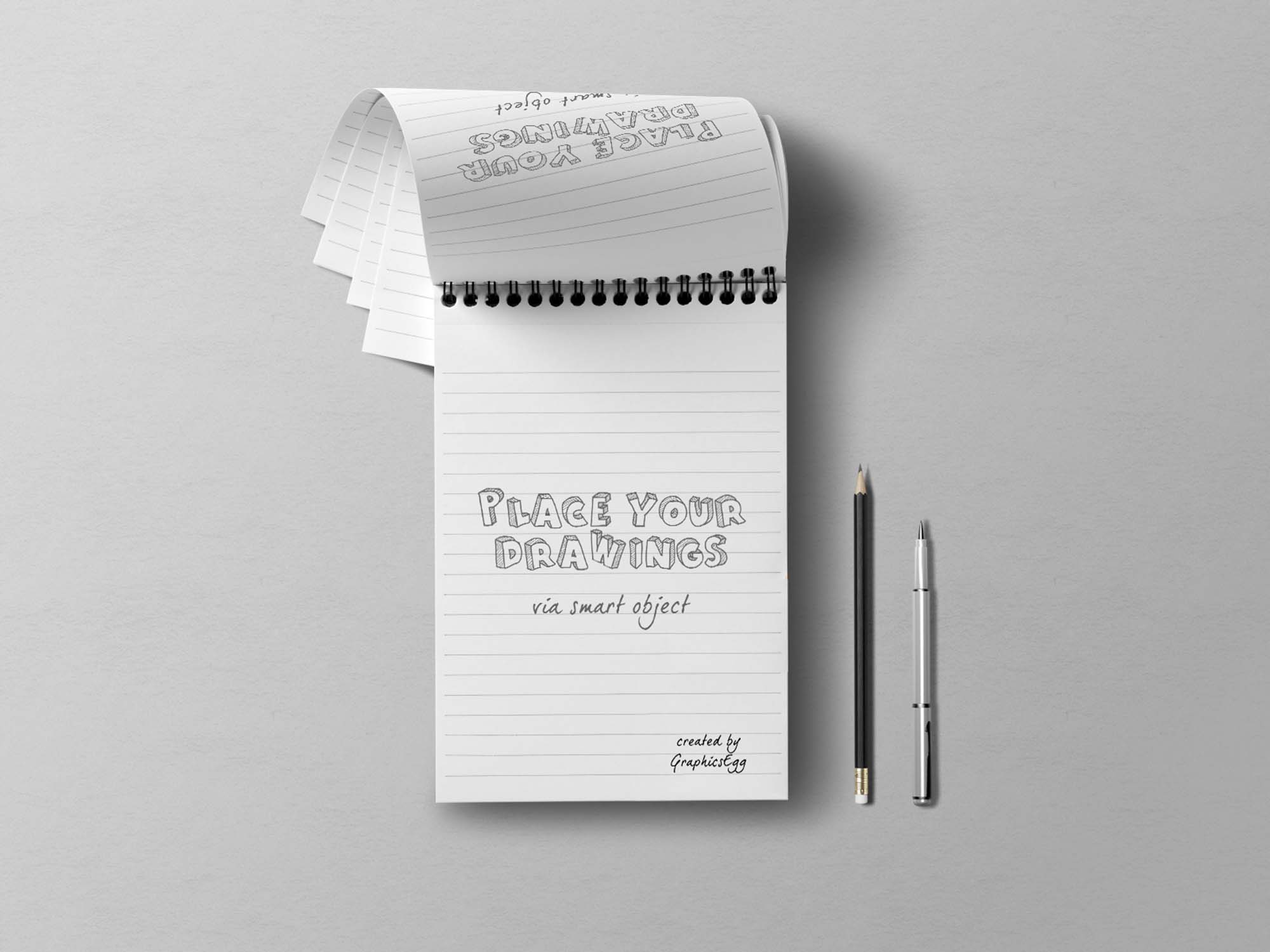 Overhead Notebook Mockup