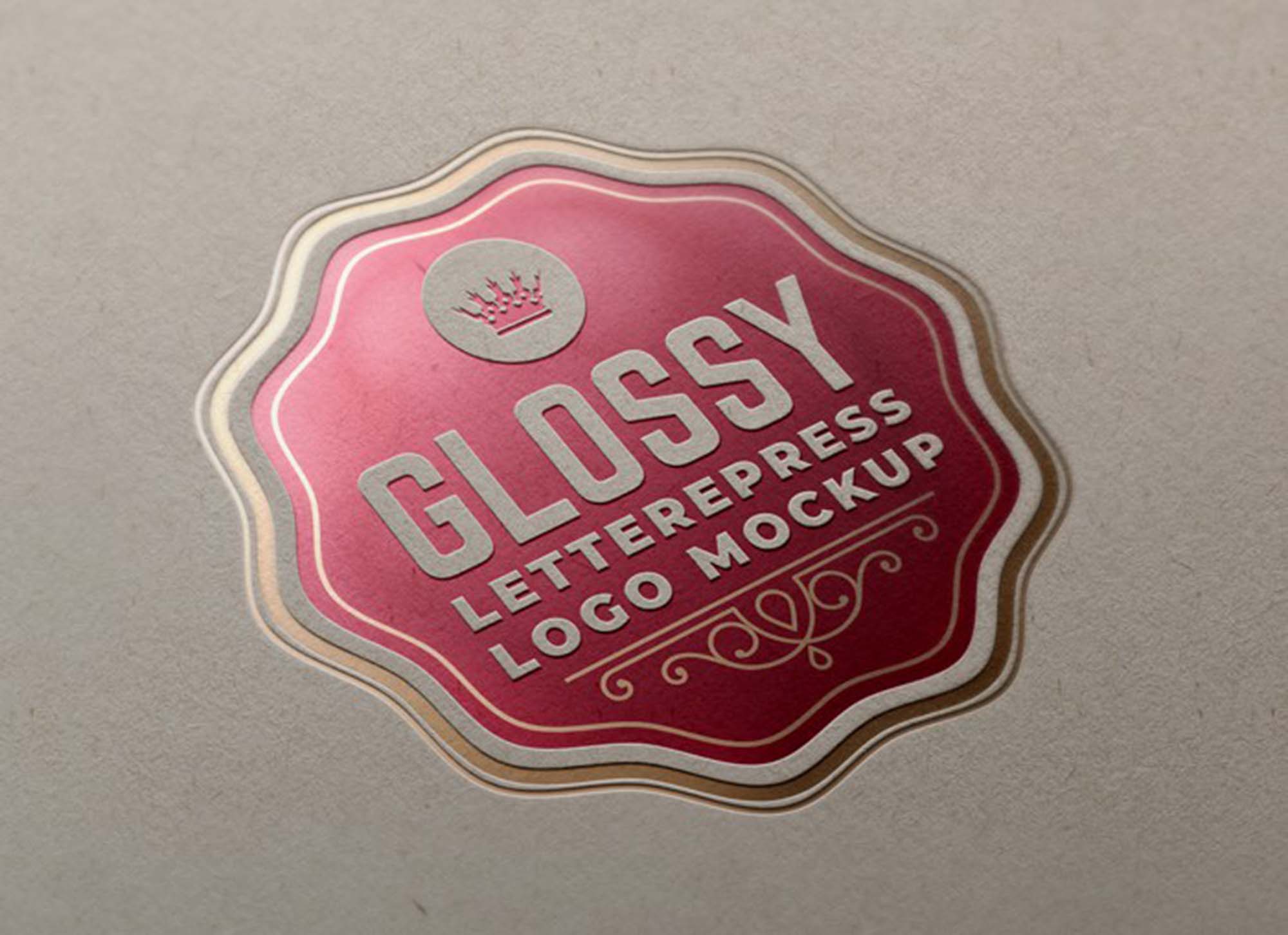 New Glossy Foil Letterpress Logo Mockup