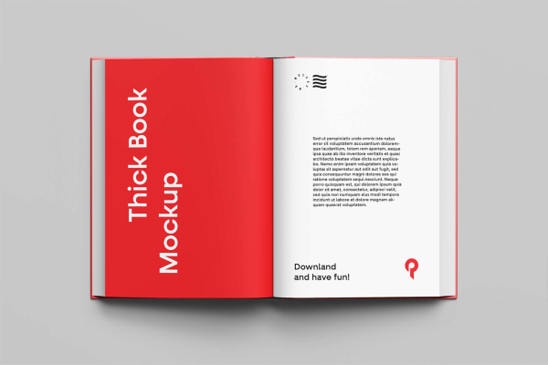 Top View Thick Book Mockup