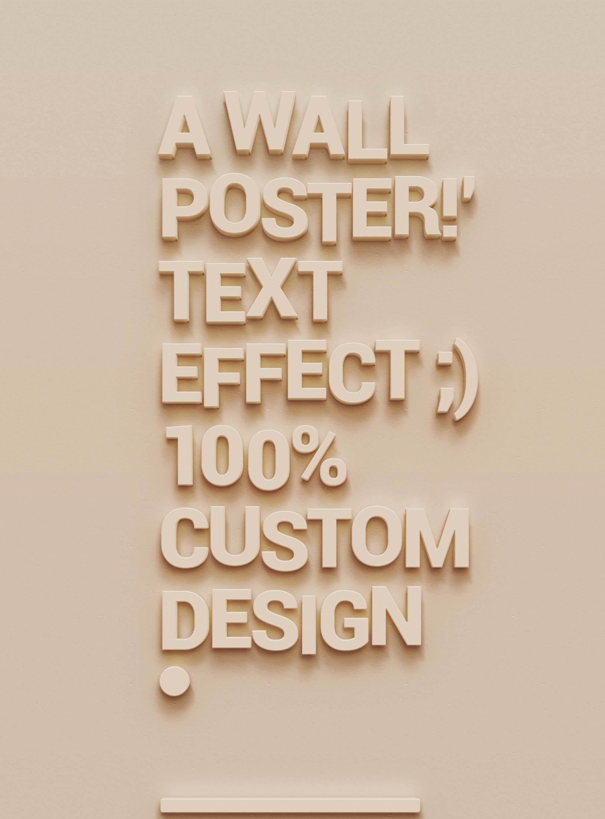 Top 3D Wall Poster Text Effect