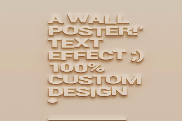Top 3D Wall Poster Text Effect
