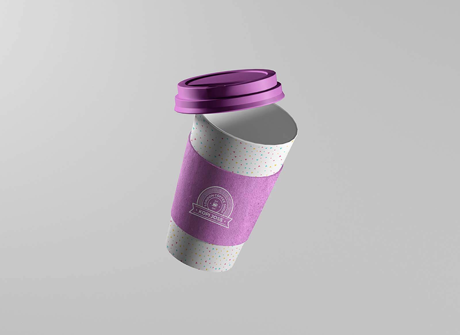 Typical Floating Coffee Cup Mockup